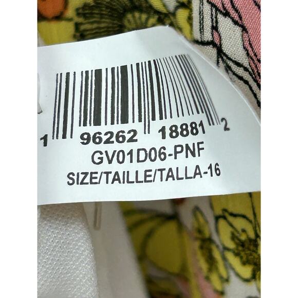 Bcbgeneration Ruffle Floral Print Dress Womens 16 Yellow Spring CottageCore - Picture 7 of 9